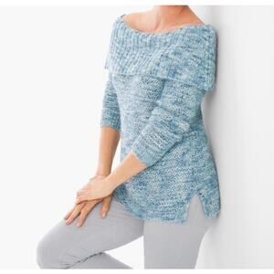 Chico's | NWT Sequin Shine Dorothy Sweater Women's Size L Mohair Off Shoulder